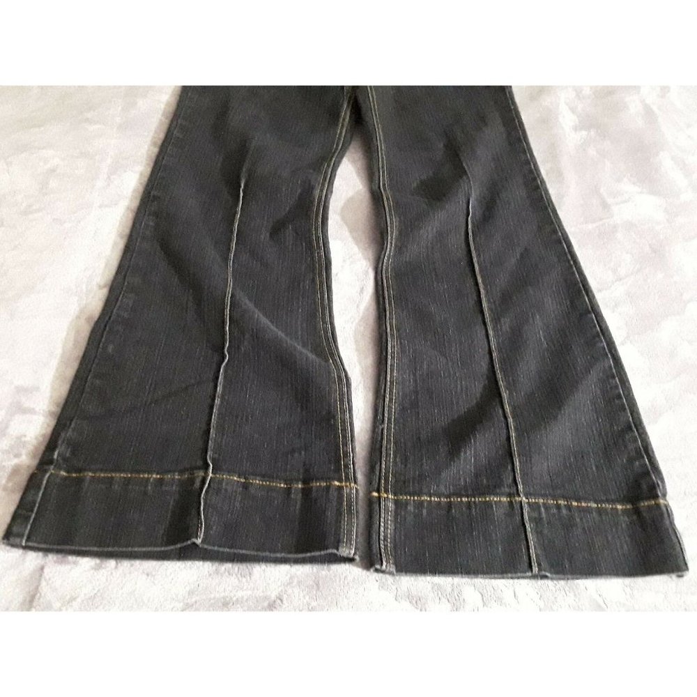 Y2K Flare Leg Jeans 11 Waist Band Sapphire Red